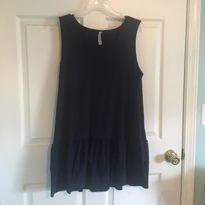 Zenana size 2x plus size navy tank top with ruffles